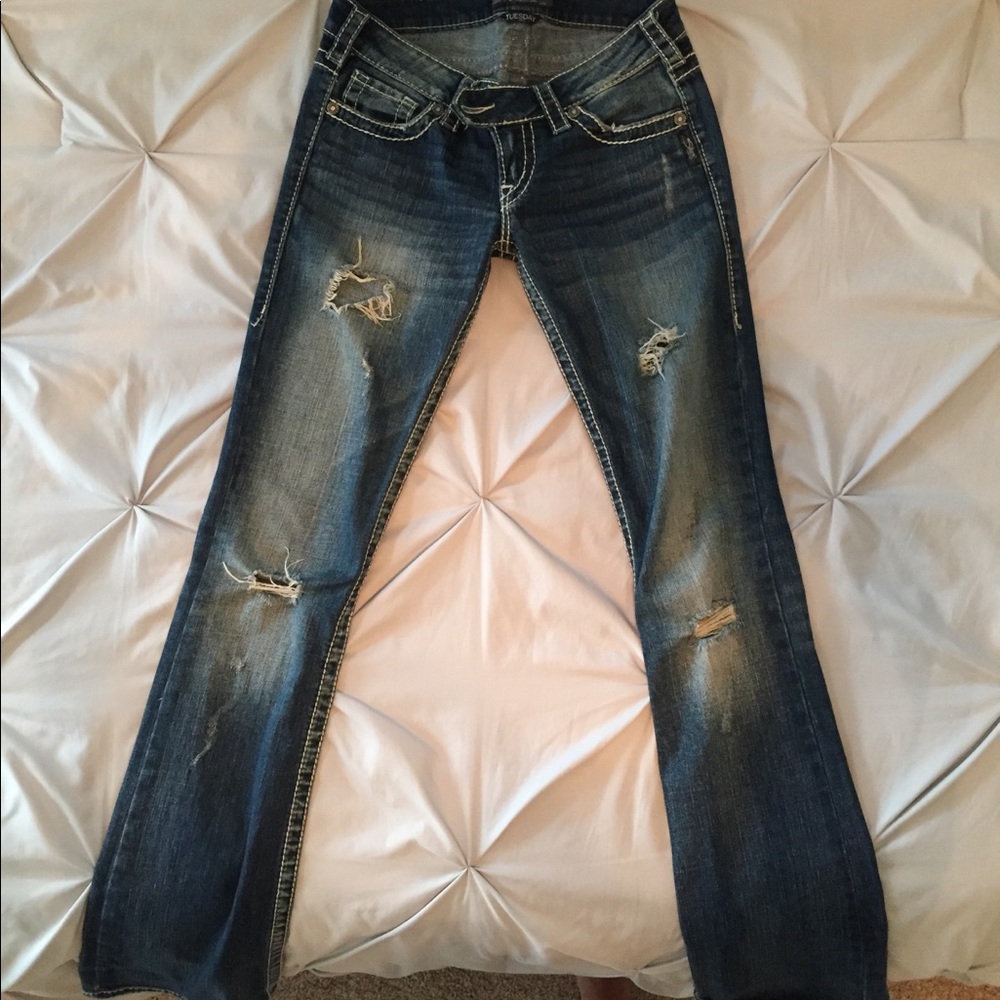 Distressed Silver Jeans